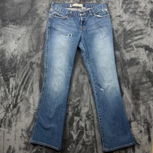 GAP Jeans Womens 6 Regular Blue Ultra Low Rise Stretch Bootcut Distressed Y2K